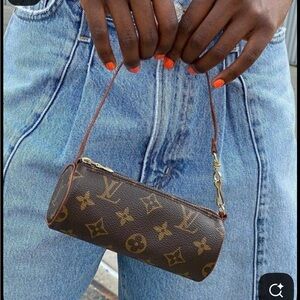 Louis Vuitton mini papillon brown Monogram shoulder clutch bag